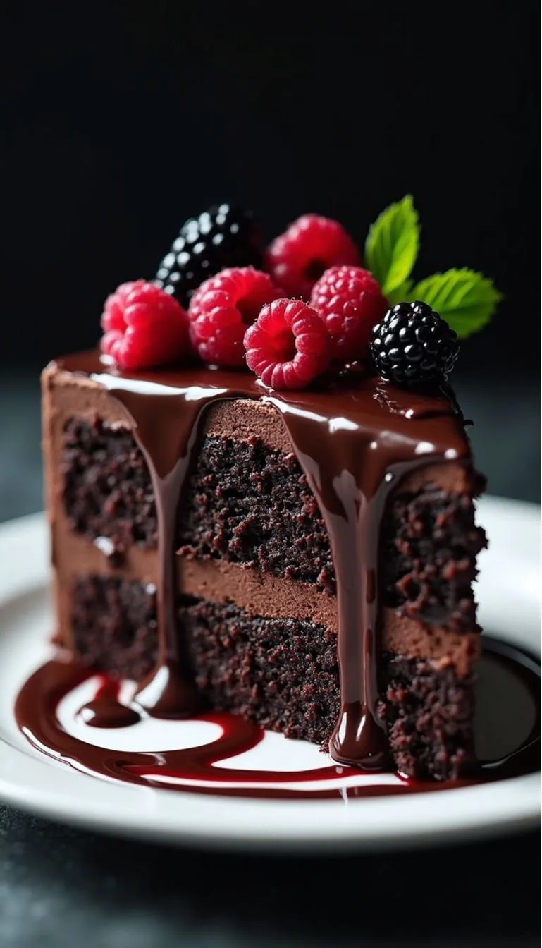 Dark Chocolate Berry Cake