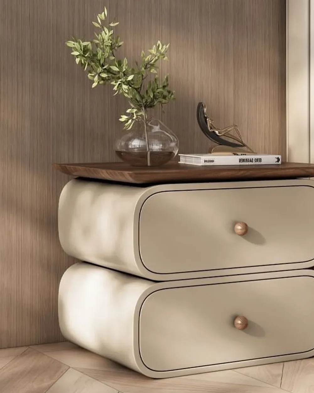 Rounded Bedside Table