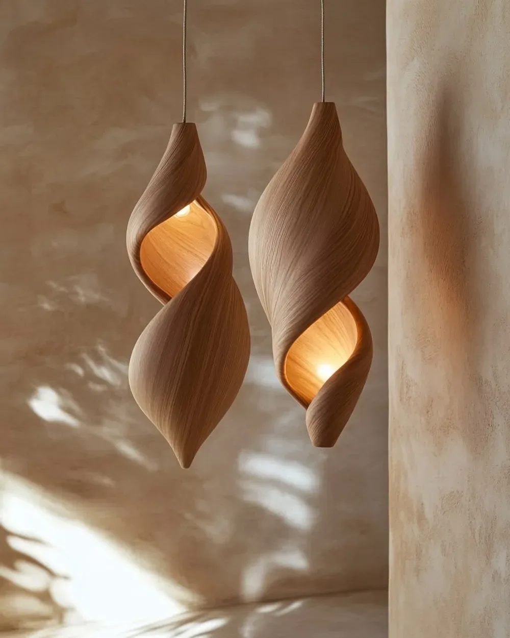 Twisted Wood Pendant