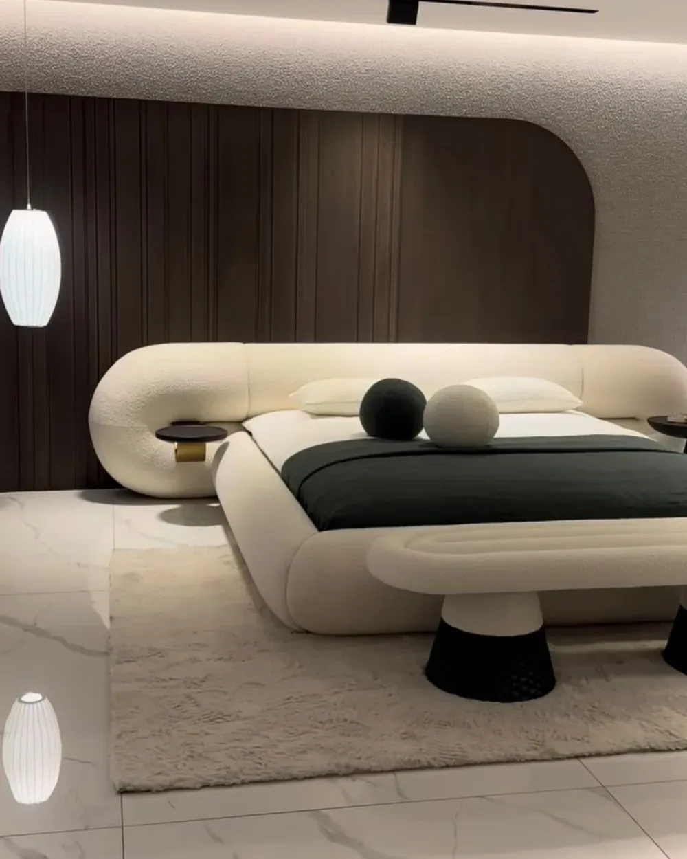 Bouclé Platform Bed