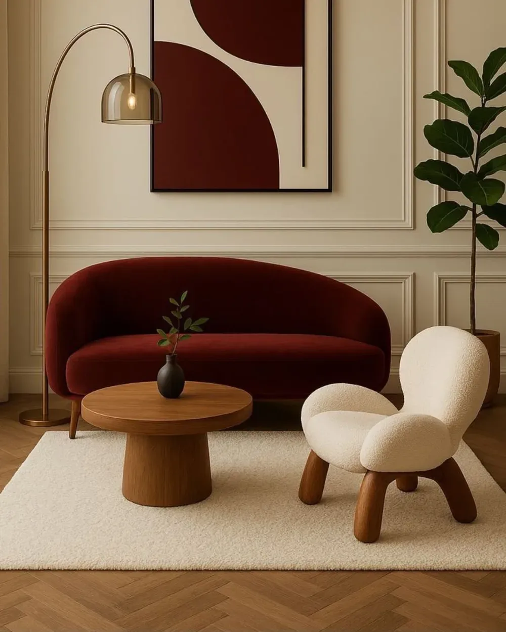 Velvet Curved Sofa